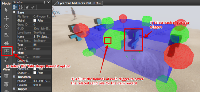 Edit shape bounds for box triggers