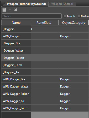 Changing Object Category Column For Elemental Variants