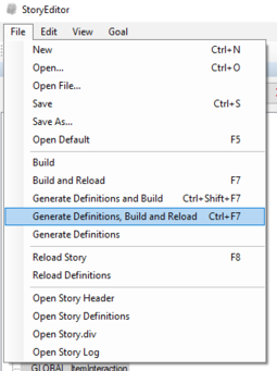 Generate definitions, build and reload