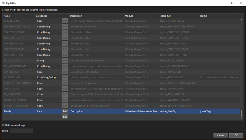 Tag editor - Divinity Engine Wiki